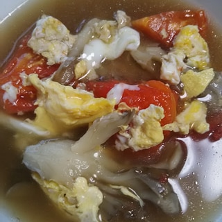トマトと舞茸の卵スープ(^^)